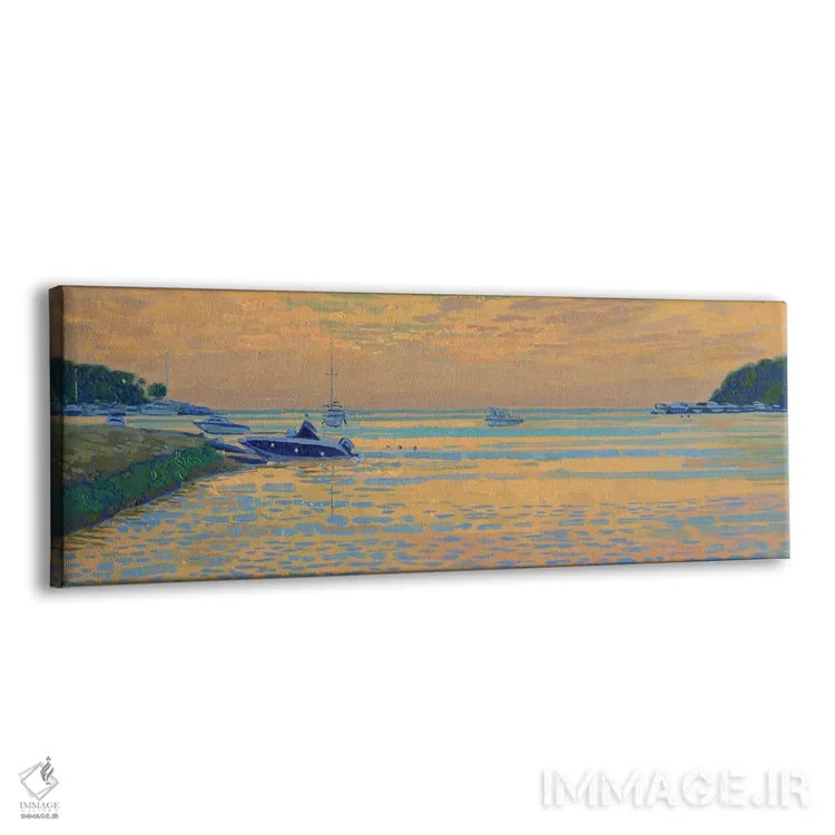 تابلو دکوراتیو غروب در لاگون سبز کرواسی اثر سایمون کوژین - نمای پرسپکتیو محصول