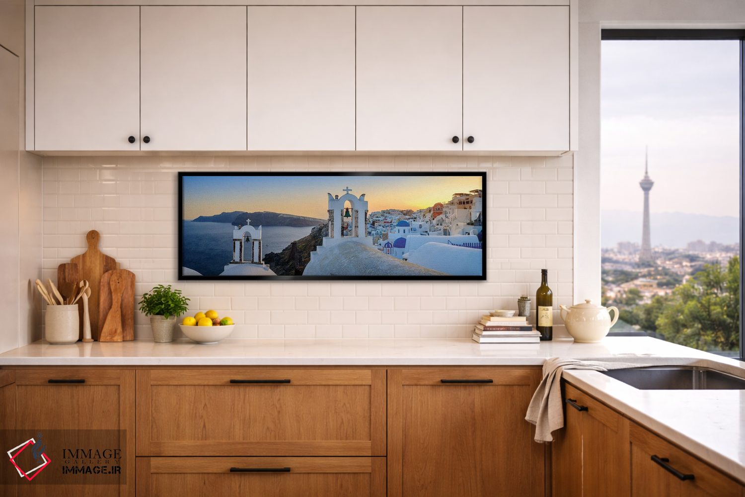 تابلو دکوراتیو Oia Santorini, Greece,درخشش، اویا سانتورینی، یونان اثر سوزانه کرمر - D5B