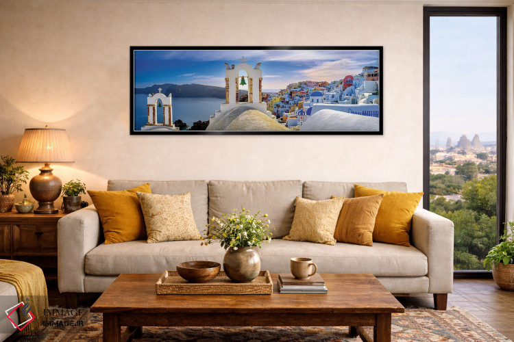 تابلو دکوراتیو Santorini,Greece,ناقوس ها، سانتورینی، یونان اثر سوزانه کرمر - D6B