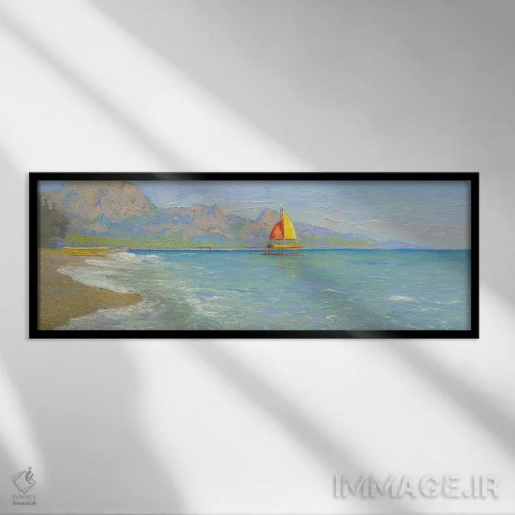 تابلو دکوراتیو کمر دریای مدیترانه اثر سایمون کوژین - نمای قابدار مشکی