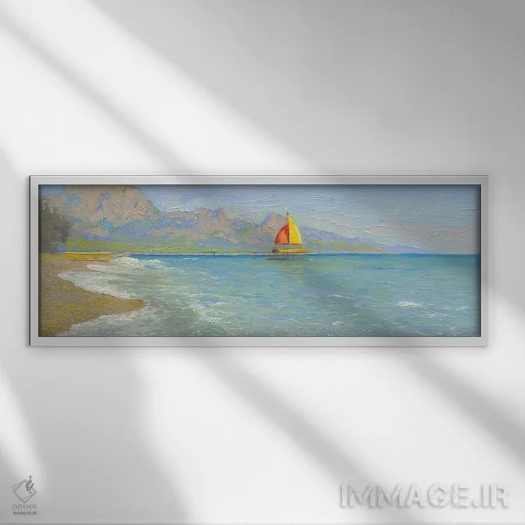 تابلو دکوراتیو کمر دریای مدیترانه اثر سایمون کوژین - نمای قابدار سفید