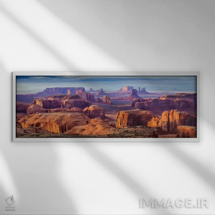 تابلو دکوراتیو هانتس مسا، پارک قبیله ای ناواهو شماره پنج اثر سوزانه کرمر - نمای قابدار سفید