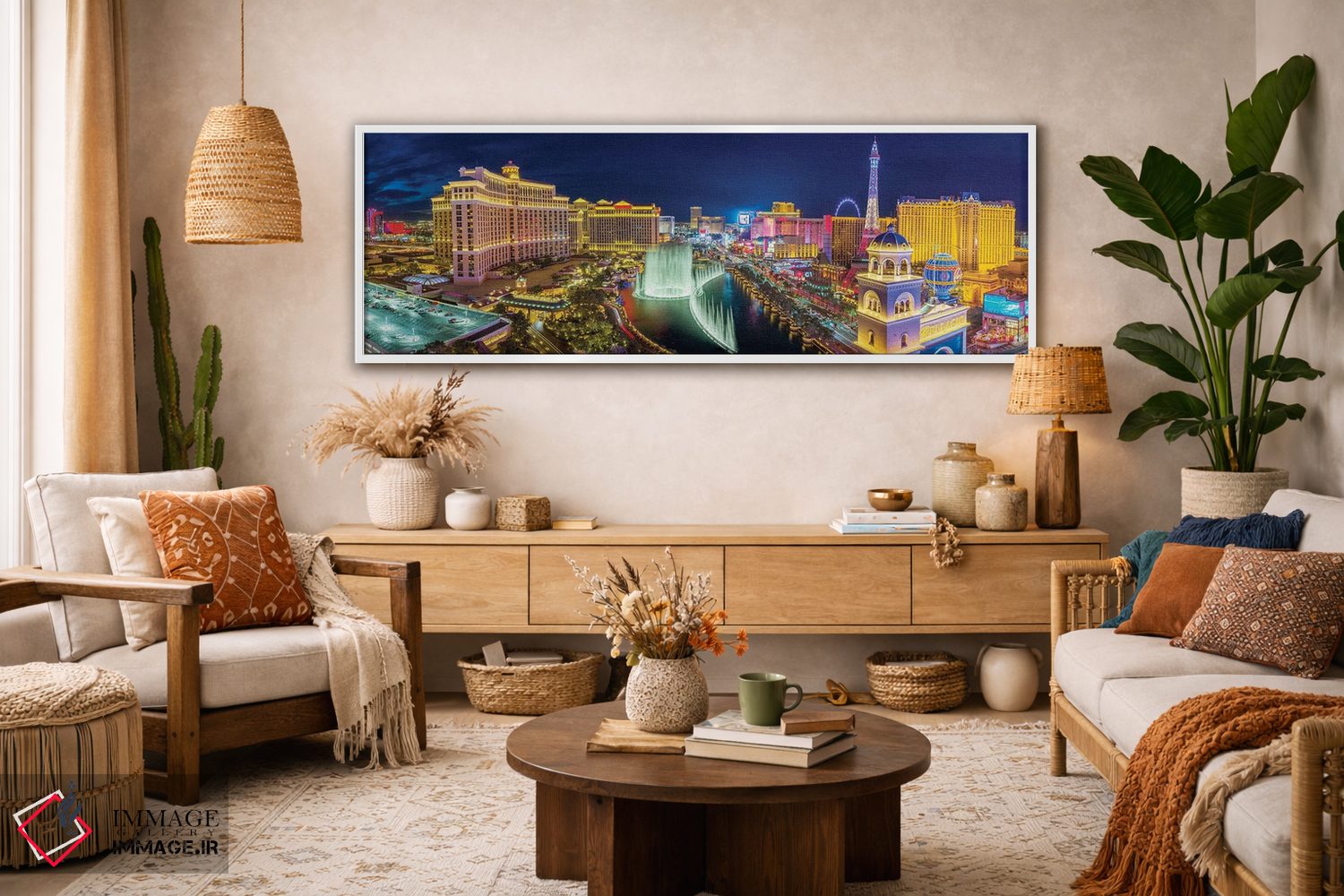 تابلو دکوراتیو نمای پانوراما از فواره های لاس وگاس، نوادا اثر سوزانه کرمر - D2W