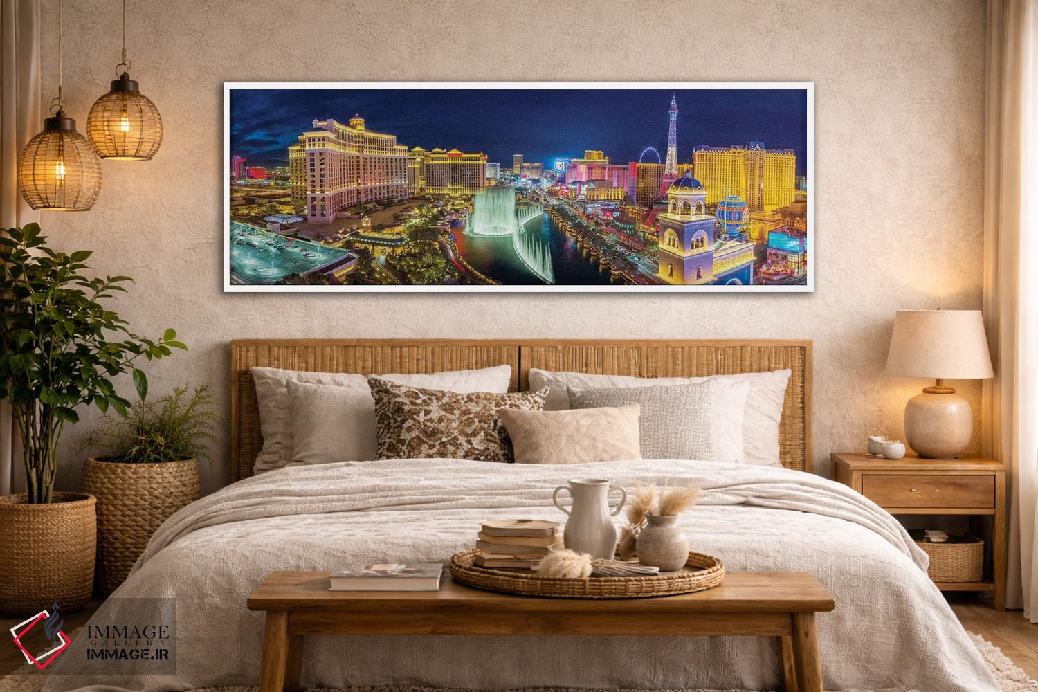 تابلو دکوراتیو نمای پانوراما از فواره های لاس وگاس، نوادا اثر سوزانه کرمر - D4W