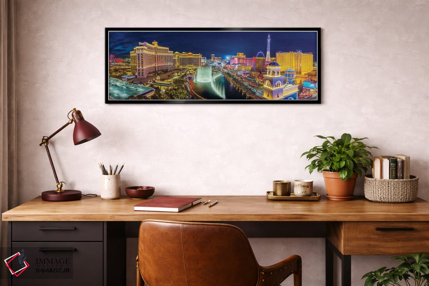 تابلو دکوراتیو نمای پانوراما از فواره های لاس وگاس، نوادا اثر سوزانه کرمر - D3B