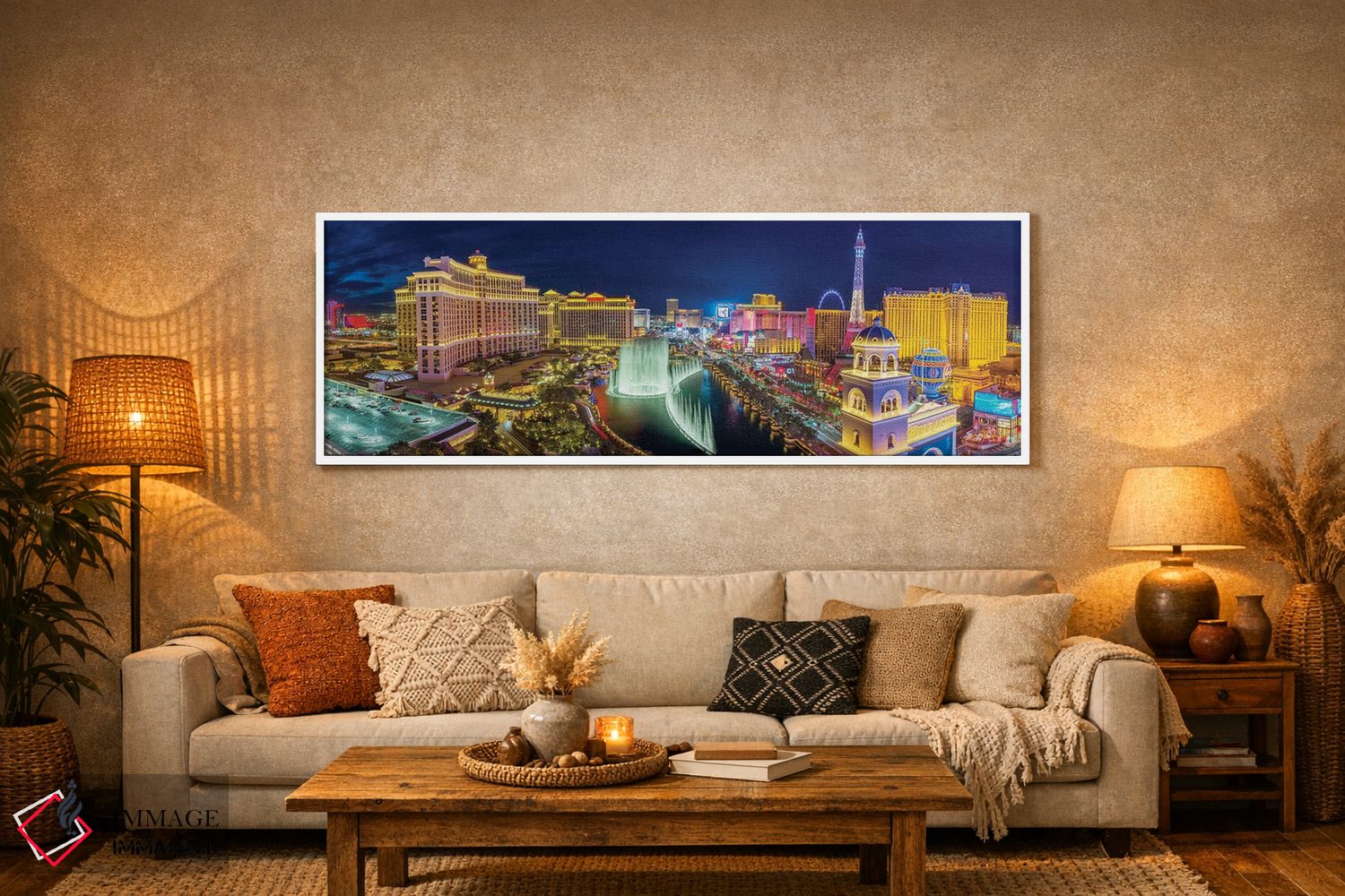 تابلو دکوراتیو نمای پانوراما از فواره های لاس وگاس، نوادا اثر سوزانه کرمر - D5W
