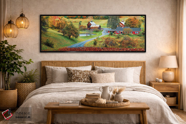 تابلو دکوراتیو Fall In Vermont New England,نمای چشم انداز پانوراما از پایی… اثر سوزانه کرمر - D6B