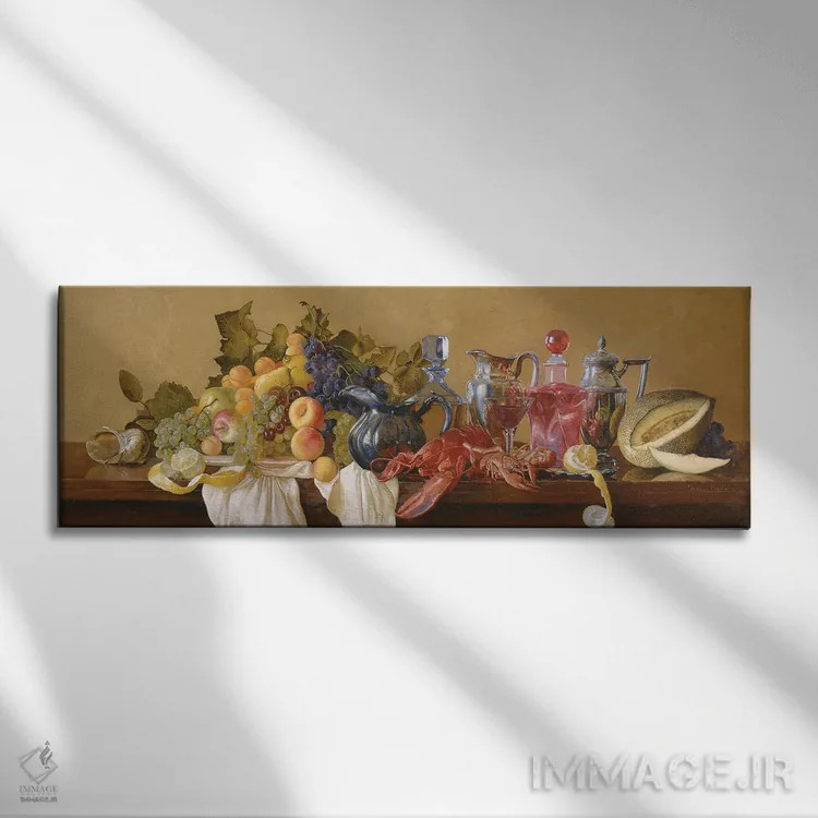 تابلو دکوراتیو طبیعت بی جان با خرچنگ دریایی اثر سایمون کوژین - نمای روبهرو روی دیوار