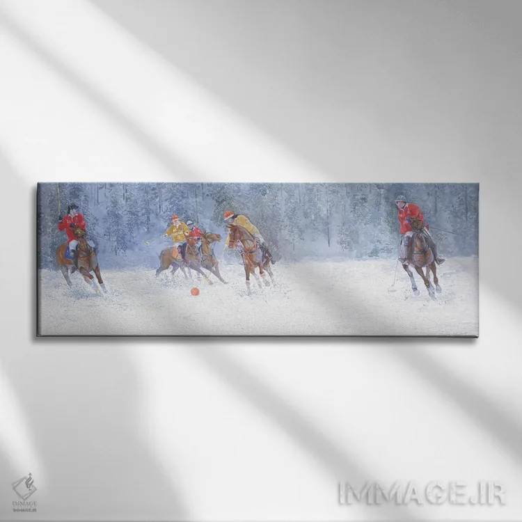 تابلو دکوراتیو بازی چوگان. سنت موریتس اثر سایمون کوژین - نمای روبهرو روی دیوار