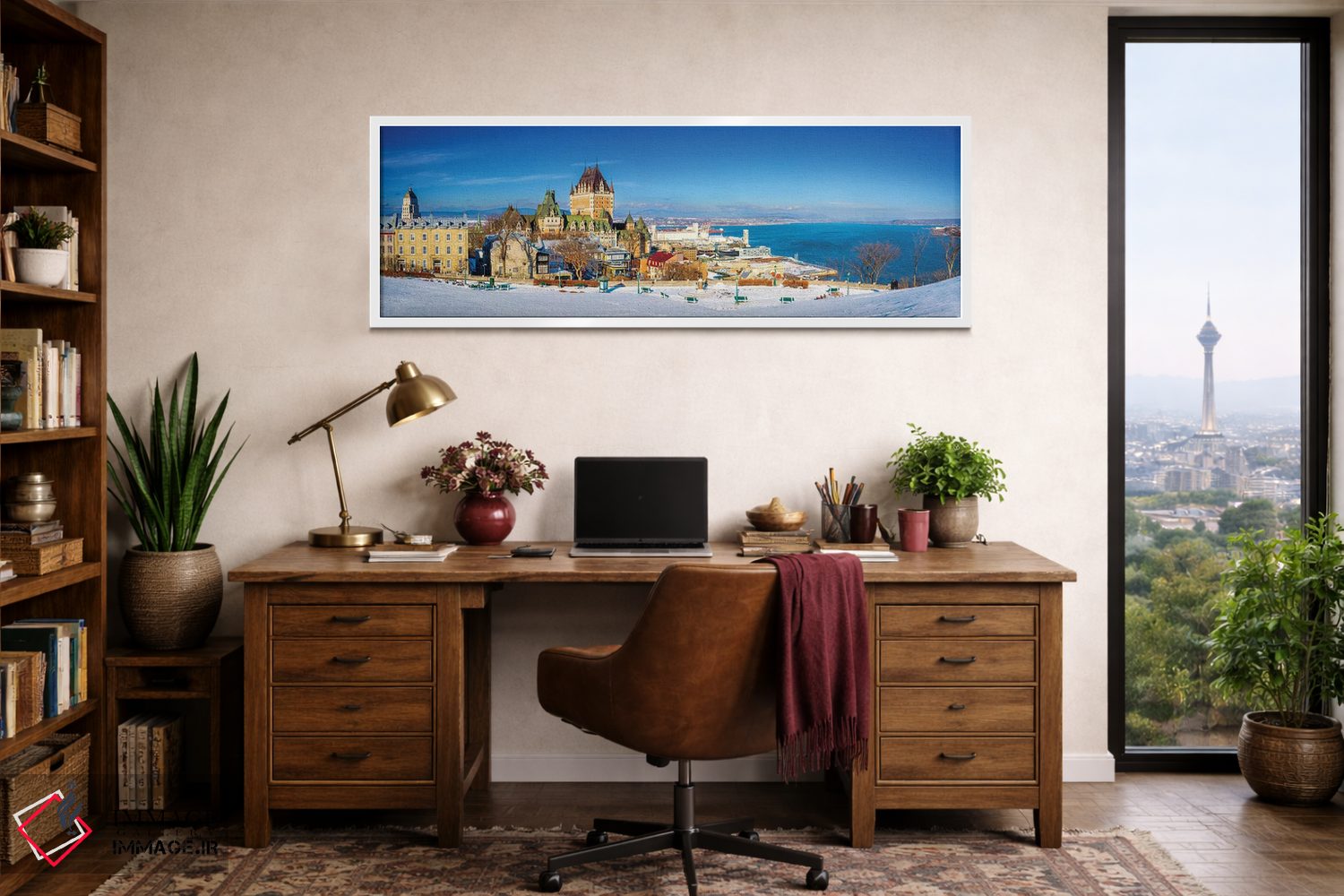 تابلو دکوراتیو پانورامای برفی کبک اثر سوزانه کرمر - D1W