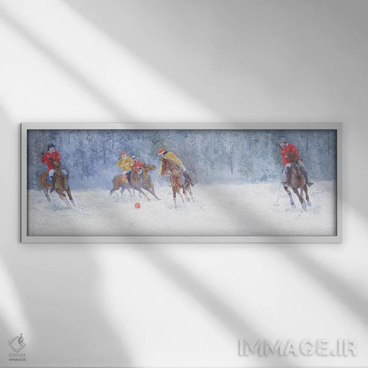 تابلو دکوراتیو بازی چوگان. سنت موریتس اثر سایمون کوژین - نمای قابدار سفید