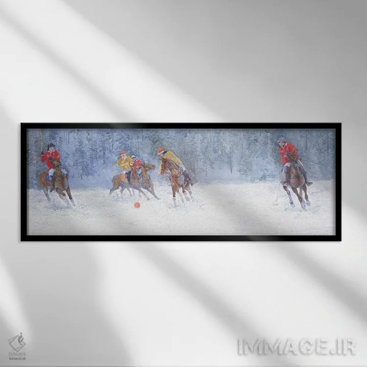 تابلو دکوراتیو بازی چوگان. سنت موریتس اثر سایمون کوژین - نمای قابدار مشکی