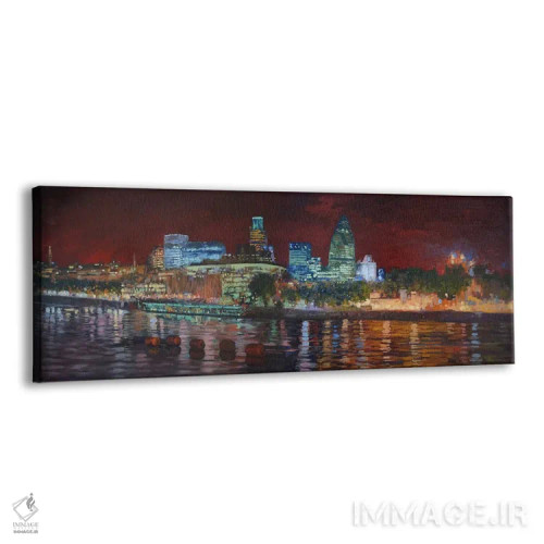 تابلو دکوراتیو نمای شهر از روی تیمز اثر سایمون کوژین - نمای پرسپکتیو محصول