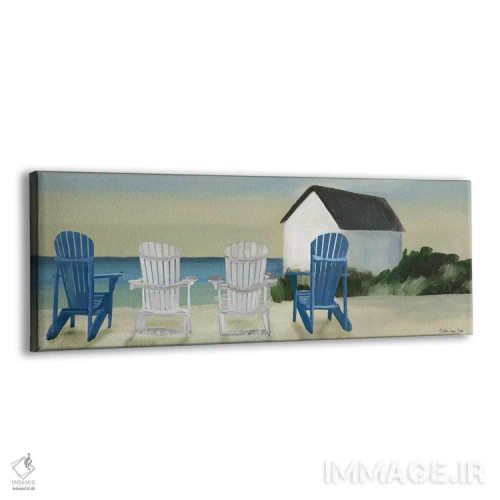 تابلو دکوراتیو چشم انداز صندلی های ساحلی اثر استودیو طراحی استلار - نمای پرسپکتیو محصول