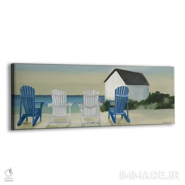 تابلو دکوراتیو چشم انداز صندلی های ساحلی اثر استودیو طراحی استلار - نمای پرسپکتیو محصول