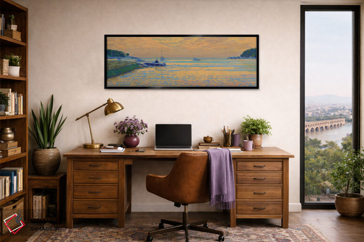 تابلو دکوراتیو غروب در لاگون سبز کرواسی اثر سایمون کوژین - D3B