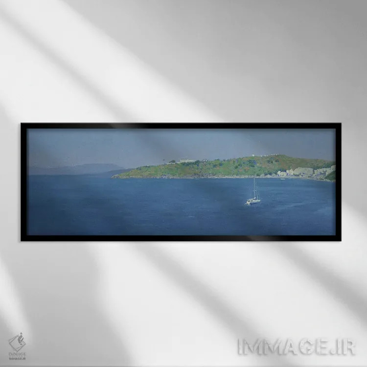 تابلو دکوراتیو بندر هالیکارناس اثر سایمون کوژین - نمای قابدار مشکی