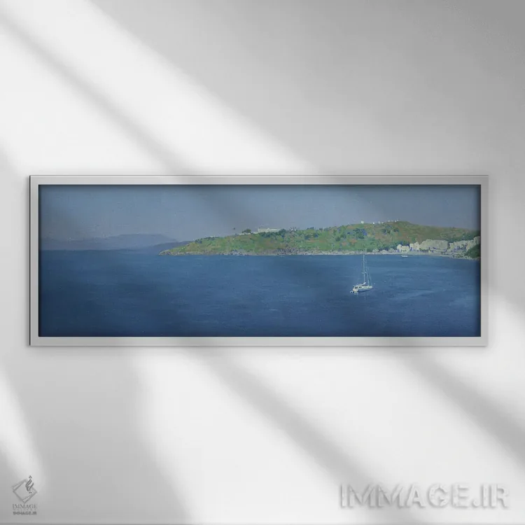 تابلو دکوراتیو بندر هالیکارناس اثر سایمون کوژین - نمای قابدار سفید