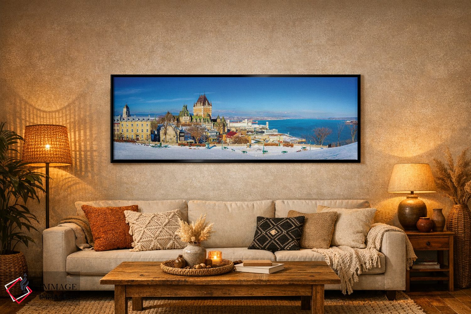 تابلو دکوراتیو پانورامای برفی کبک اثر سوزانه کرمر - D6B