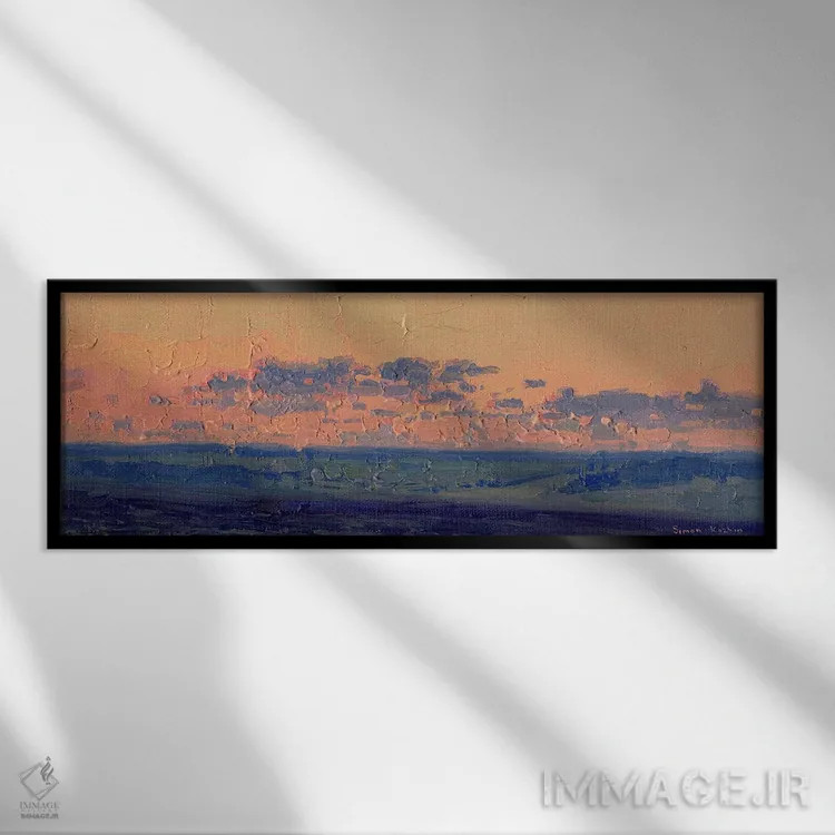 تابلو دکوراتیو غروب در پایان ماه مه. چامزینکا اثر سایمون کوژین - نمای قابدار مشکی