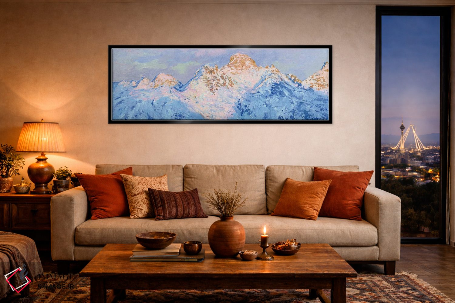 تابلو دکوراتیو آخرین پرتو کوه های سوئیس اثر سایمون کوژین - D5B