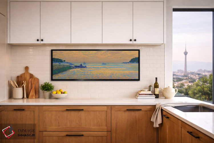 تابلو دکوراتیو غروب در لاگون سبز کرواسی اثر سایمون کوژین - D5B