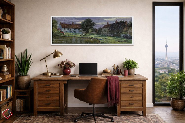 تابلو دکوراتیو برکه روستای هدنهام باکینگهام شایر اثر سایمون کوژین - D1W