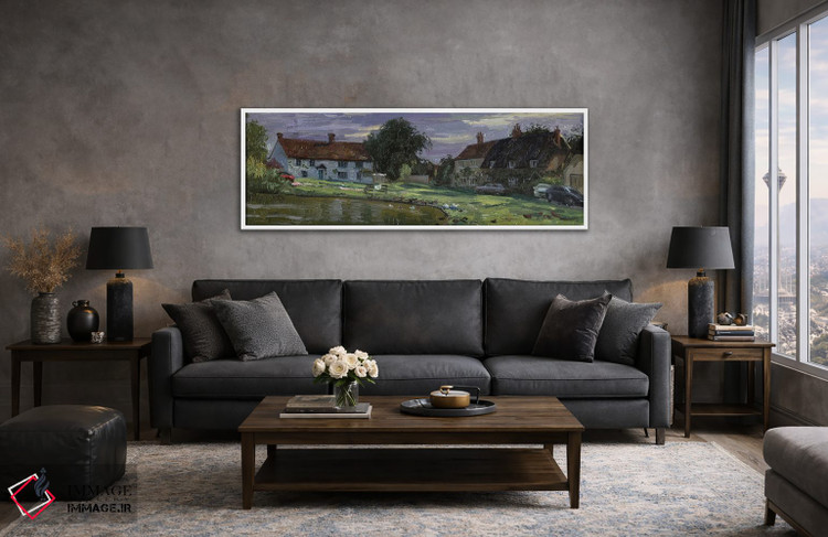 تابلو دکوراتیو برکه روستای هدنهام باکینگهام شایر اثر سایمون کوژین - D3W