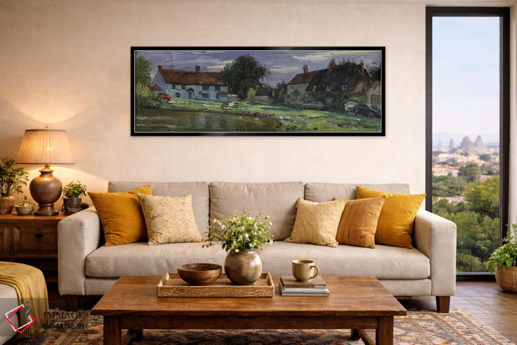 تابلو دکوراتیو برکه روستای هدنهام باکینگهام شایر اثر سایمون کوژین - D6B