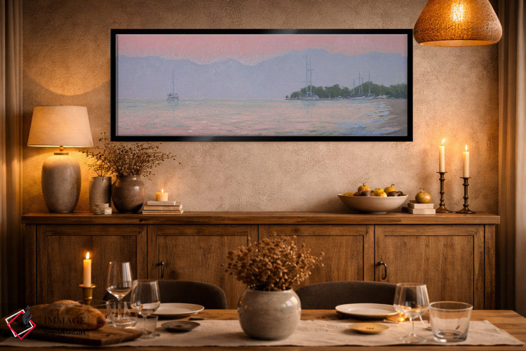 تابلو دکوراتیو غروب بر فراز دریا اثر سایمون کوژین - D2B