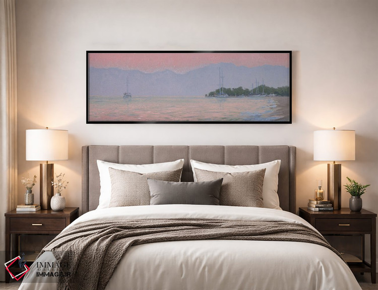 تابلو دکوراتیو غروب بر فراز دریا اثر سایمون کوژین - D5B