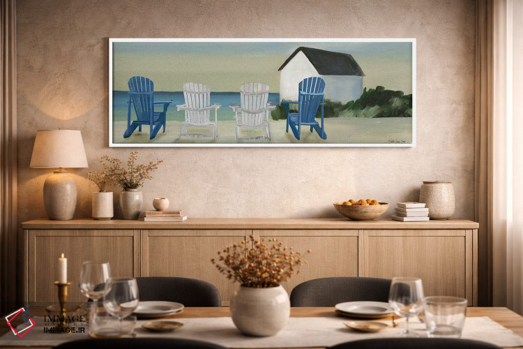 تابلو دکوراتیو چشم انداز صندلی های ساحلی اثر استودیو طراحی استلار - D2W