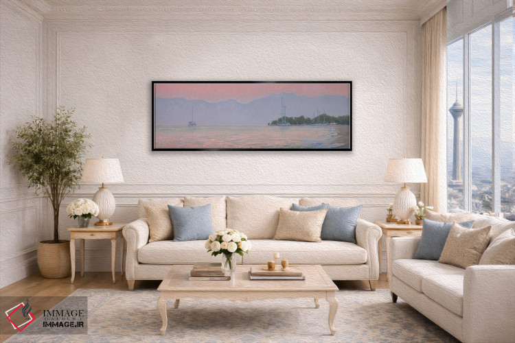 تابلو دکوراتیو غروب بر فراز دریا اثر سایمون کوژین - D6B