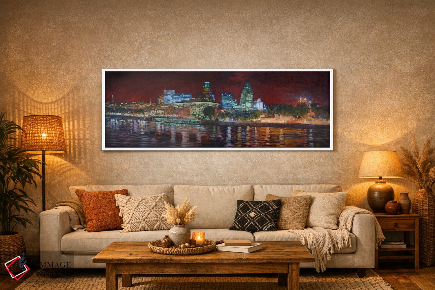 تابلو دکوراتیو نمای شهر از روی تیمز اثر سایمون کوژین - D4W