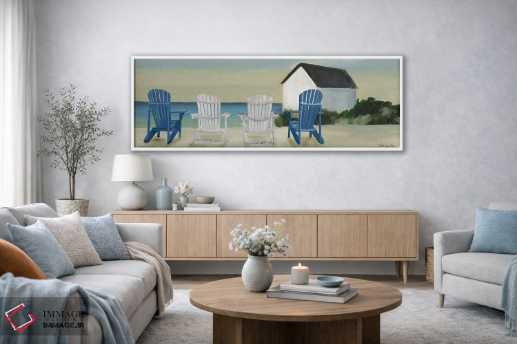 تابلو دکوراتیو چشم انداز صندلی های ساحلی اثر استودیو طراحی استلار - D4W