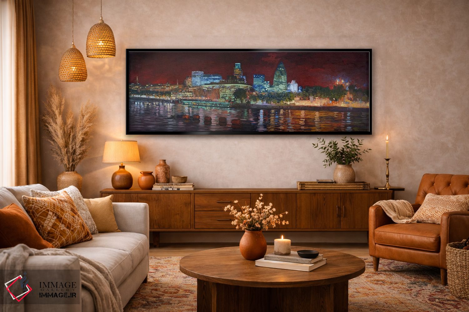 تابلو دکوراتیو نمای شهر از روی تیمز اثر سایمون کوژین - D5B