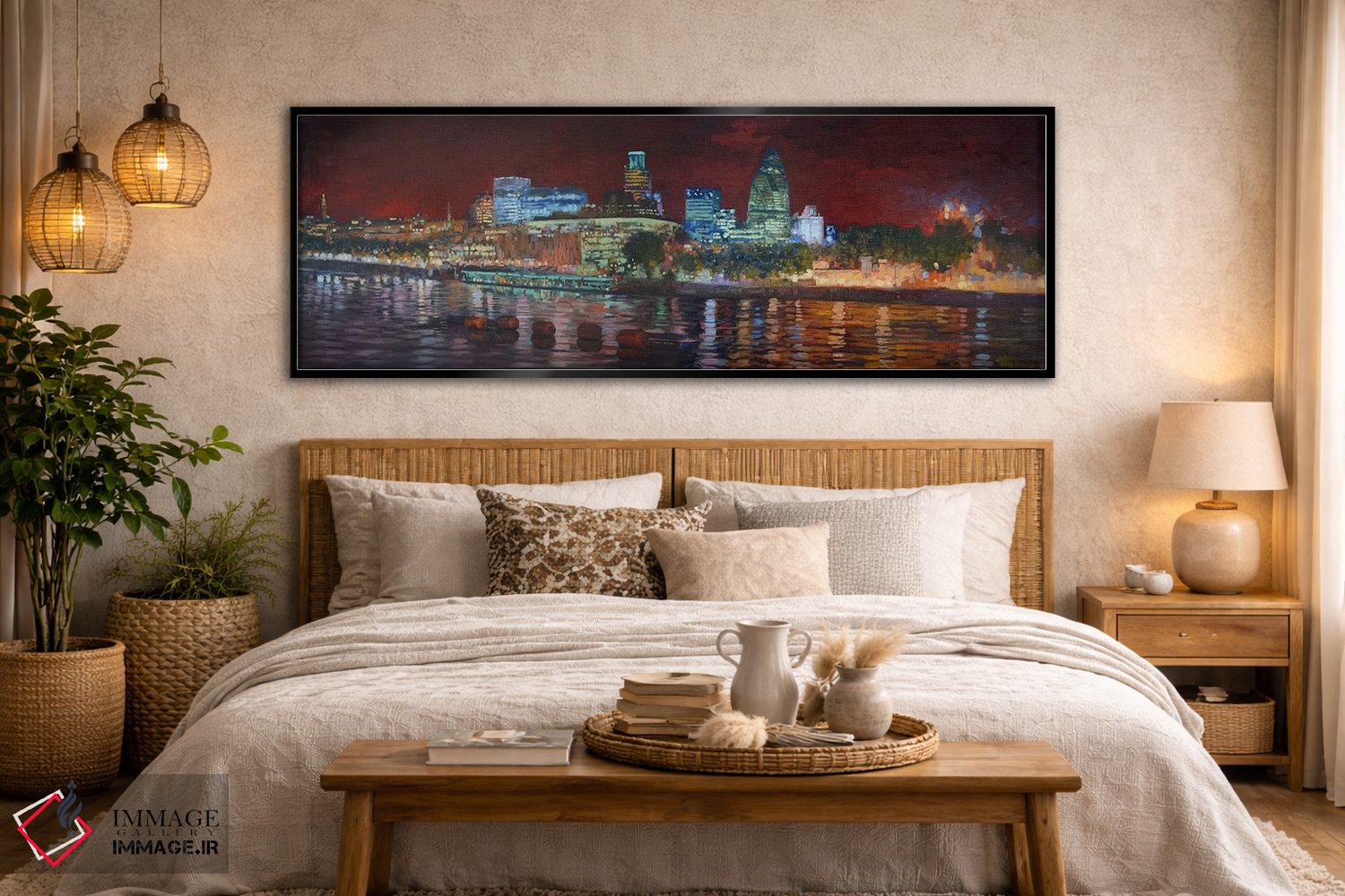 تابلو دکوراتیو نمای شهر از روی تیمز اثر سایمون کوژین - D6B