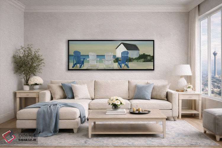تابلو دکوراتیو چشم انداز صندلی های ساحلی اثر استودیو طراحی استلار - D5B