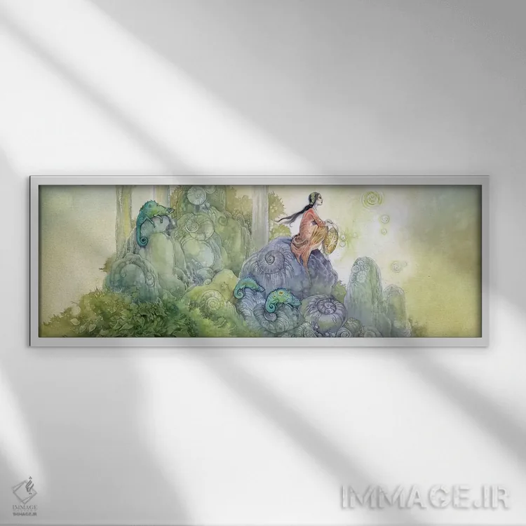 تابلو دکوراتیو بازتاب ها اثر استفانی لاو - نمای قابدار سفید