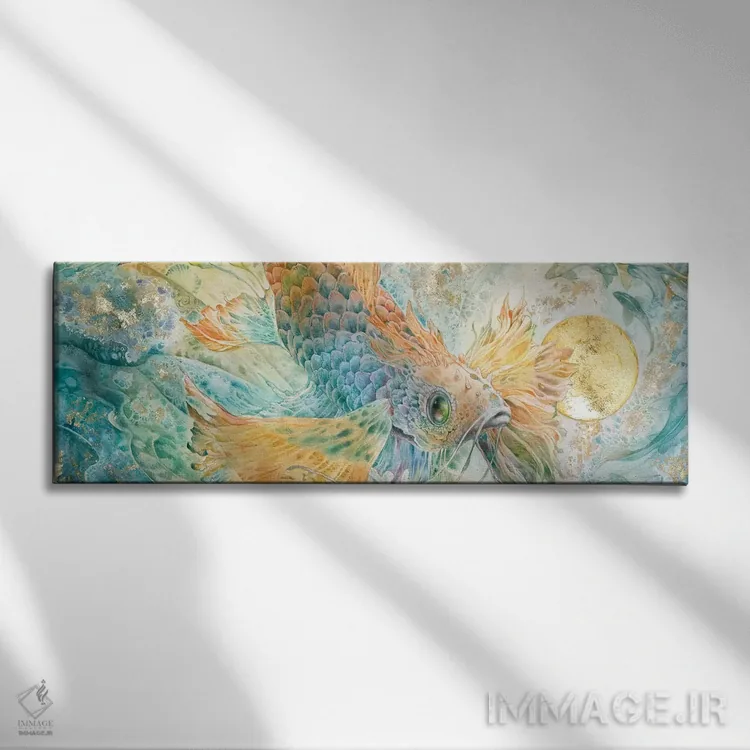 تابلو دکوراتیو آبی پایین ۲ اثر استفانی لاو - نمای روبهرو روی دیوار