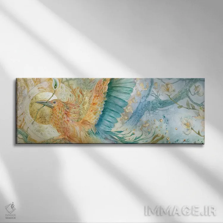 تابلو دکوراتیو آبی بالا ۲ اثر استفانی لاو - نمای روبهرو روی دیوار