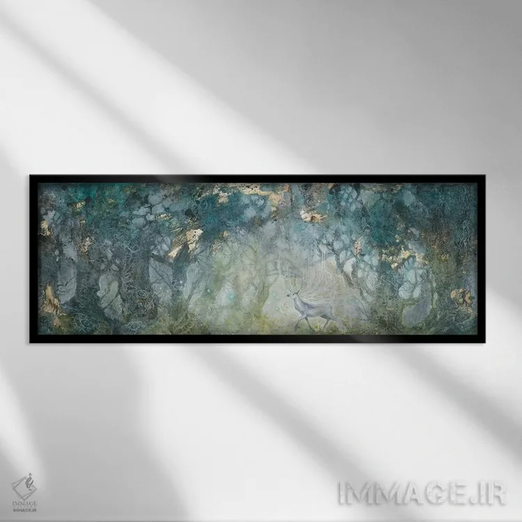 تابلو انتزاعی در پی نور اثر استفانی لاو - نمای قابدار مشکی