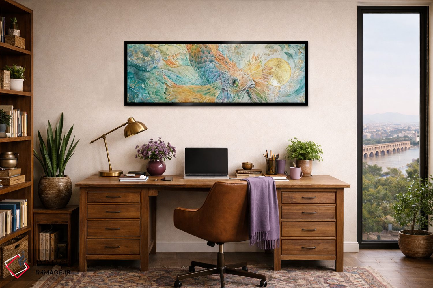 تابلو دکوراتیو آبی پایین ۲ اثر استفانی لاو - D3B