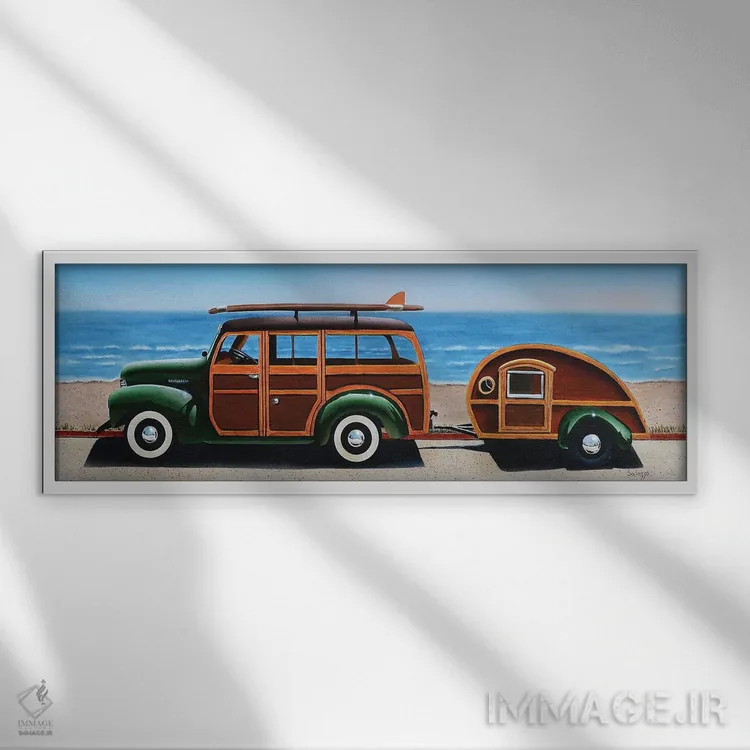 تابلو دکوراتیو وودی اثر جان سالوتزو - نمای قابدار سفید