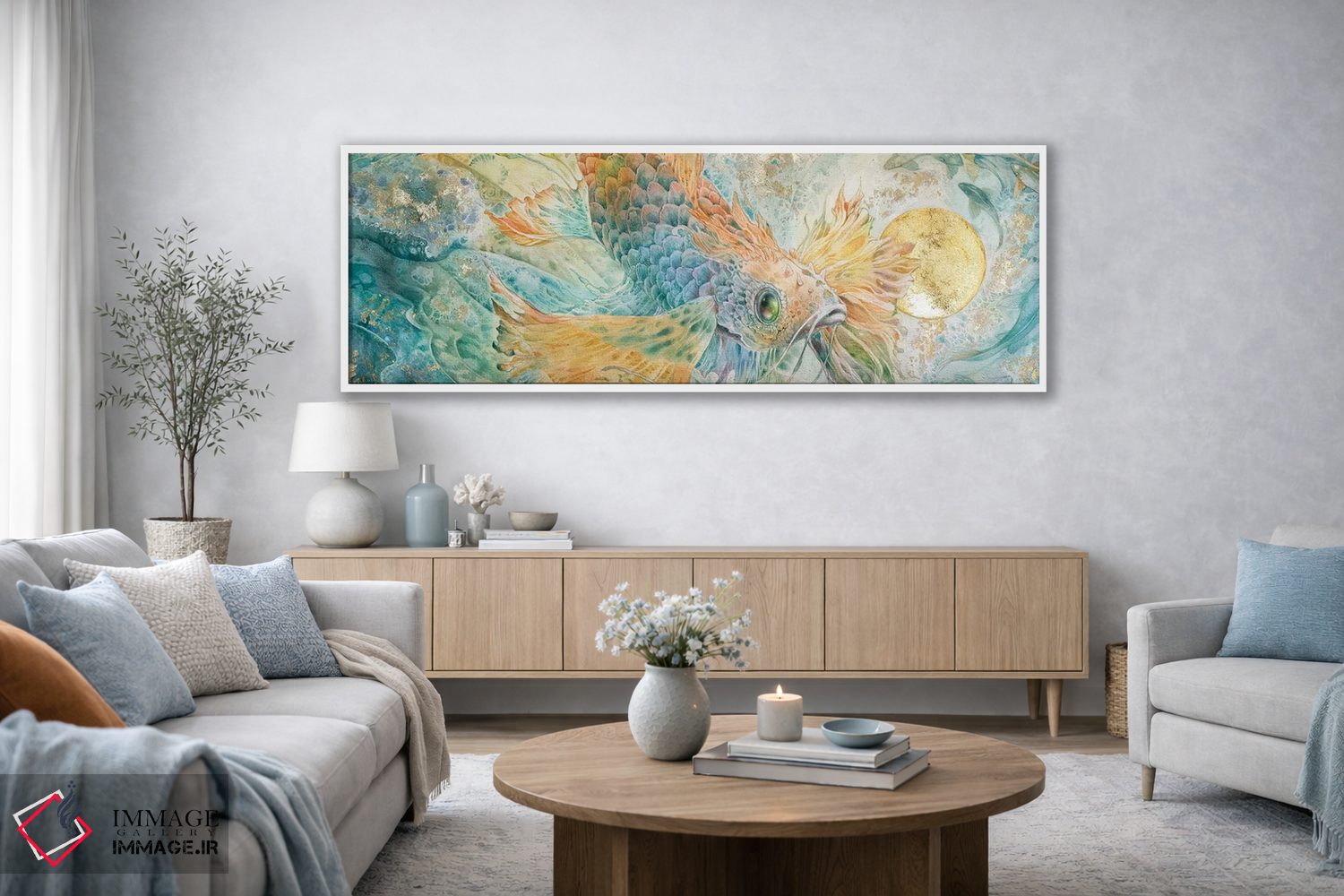 تابلو دکوراتیو آبی پایین ۲ اثر استفانی لاو - D4W