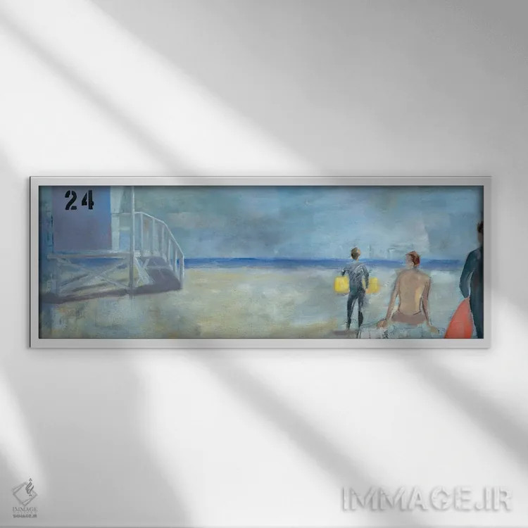 تابلو انتزاعی در انتظار یک مجموعه اثر سوزانه ماری - نمای قابدار سفید