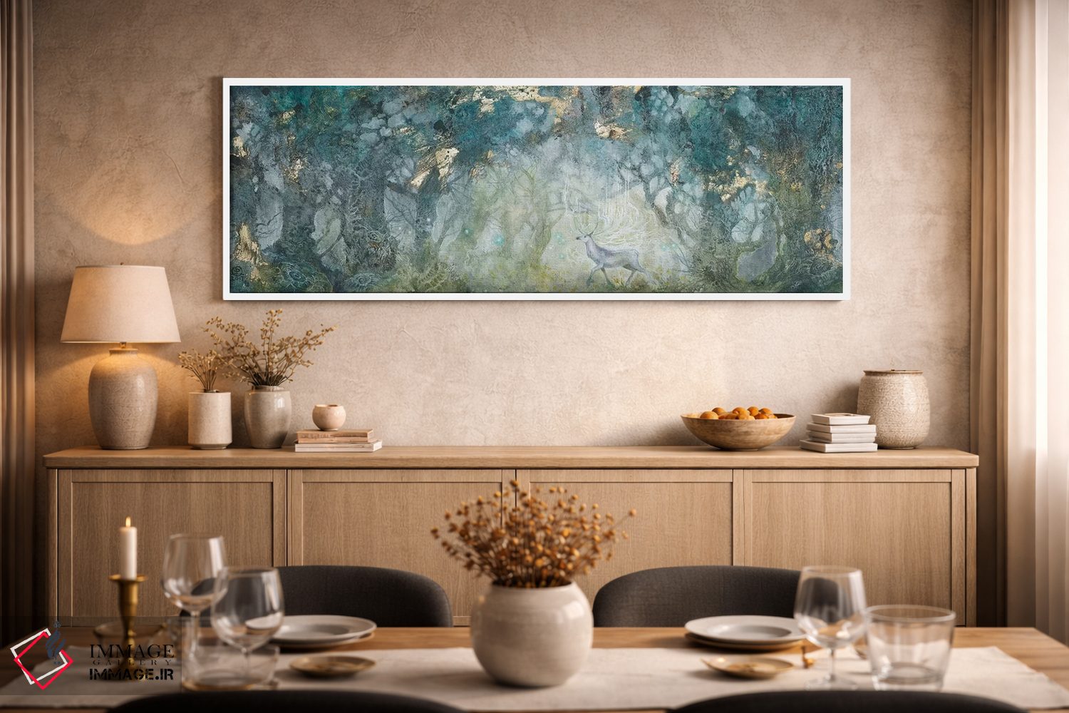 تابلو انتزاعی در پی نور اثر استفانی لاو - D2W