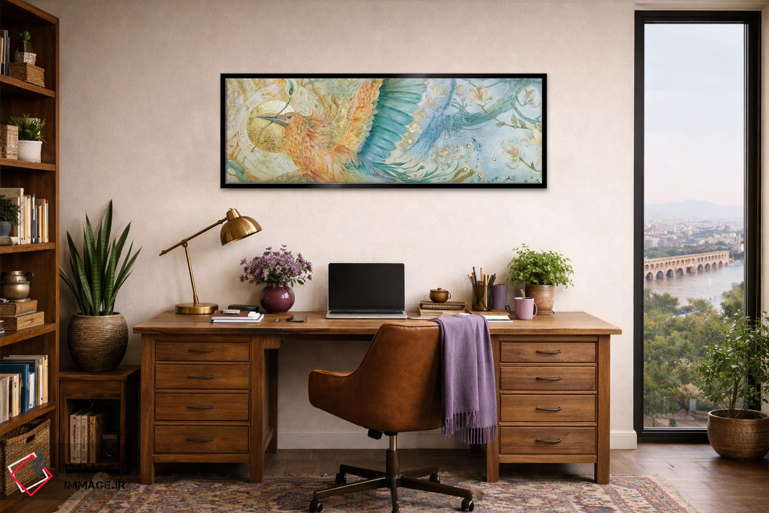 تابلو دکوراتیو آبی بالا ۲ اثر استفانی لاو - D4B