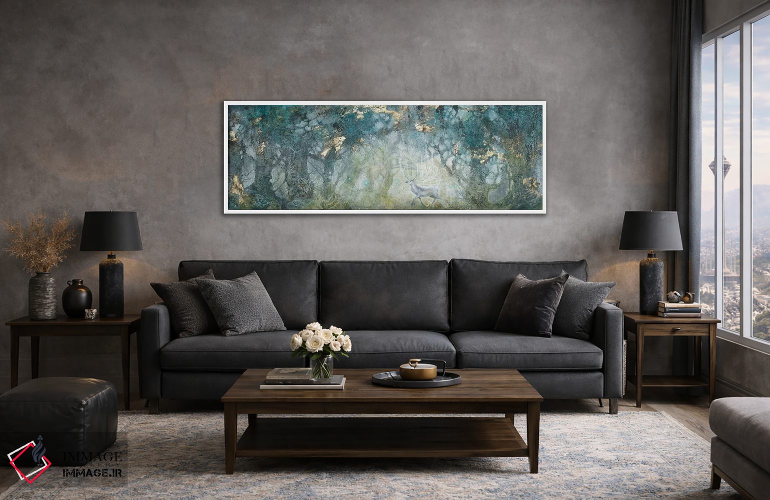 تابلو انتزاعی در پی نور اثر استفانی لاو - D4W