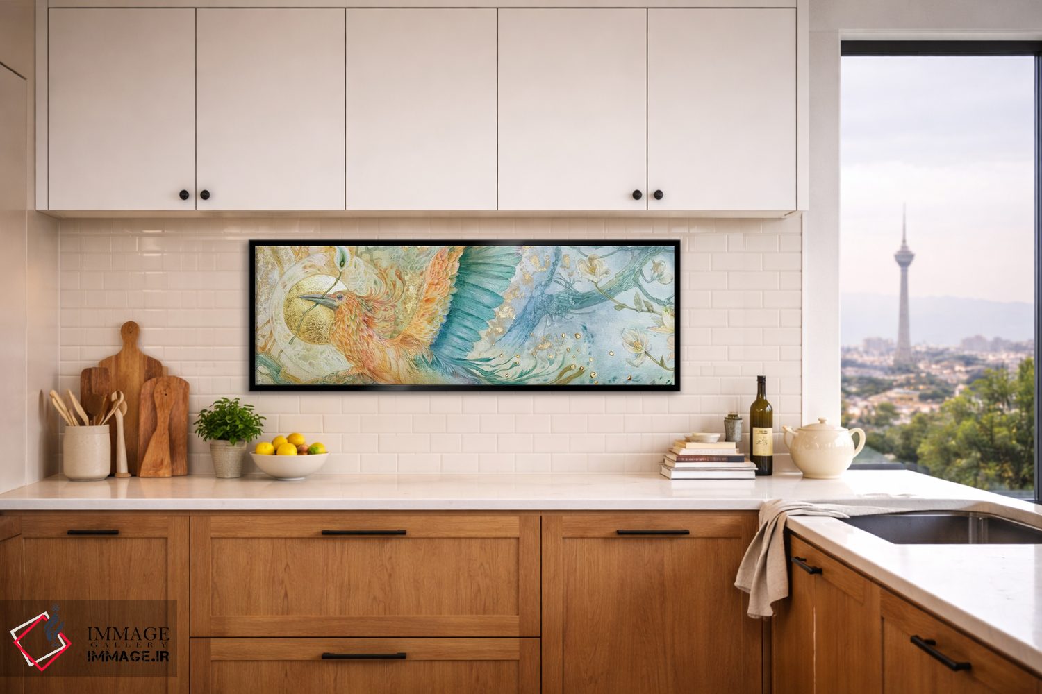 تابلو دکوراتیو آبی بالا ۲ اثر استفانی لاو - D5B